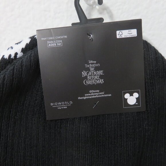 (#121) Disney The Nightmare Before Christmas 2 Pack Black & white Beanie Set - Picture 6 of 6